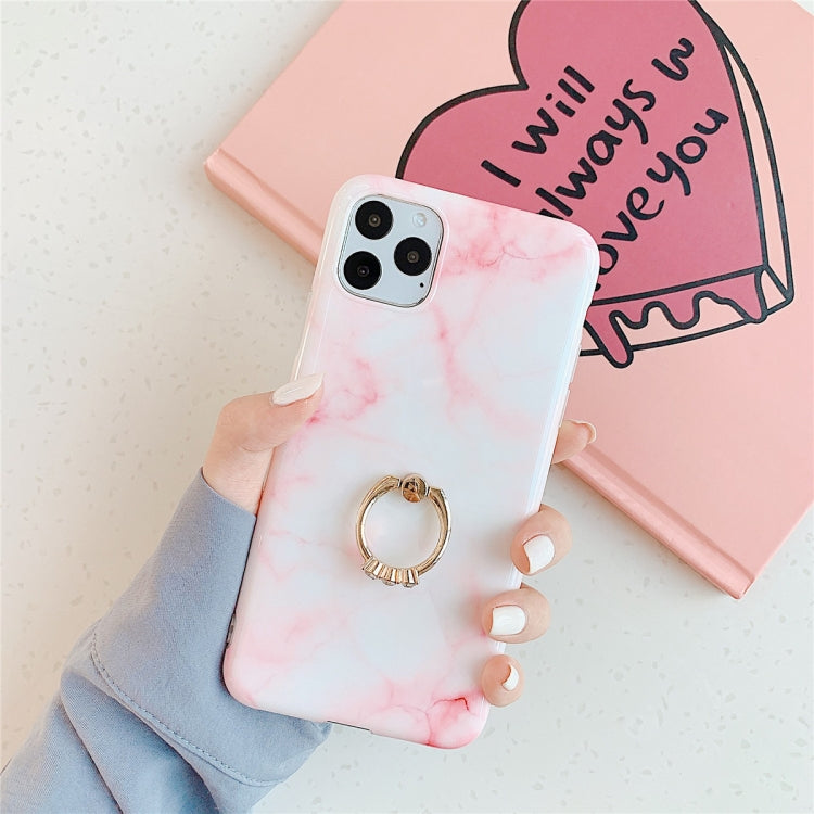 For iPhone 11 Pro   TPU Smooth Marble with Ring Metal Rhinestone Bracket Mobile Phone Protective Case, For iPhone 11 Pro