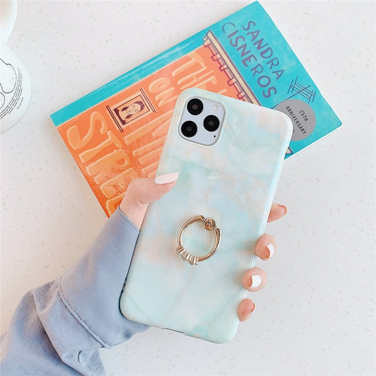 For iPhone 11 Pro   TPU Smooth Marble with Ring Metal Rhinestone Bracket Mobile Phone Protective Case, For iPhone 11 Pro