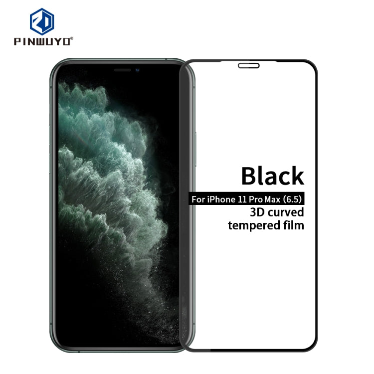 PINWUYO 9H 3D Curved Tempered Glass Film, For iPhone 11 Pro, For iPhone 11 Pro Max, For iPhone 11