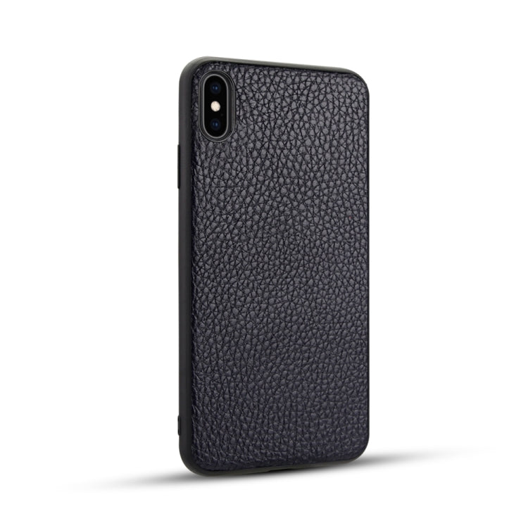 For iPhone XS Max Litchi Pattern Leather Anti-falling TPU Mobile Phone Shell Protective Case, For iPhone XS Max