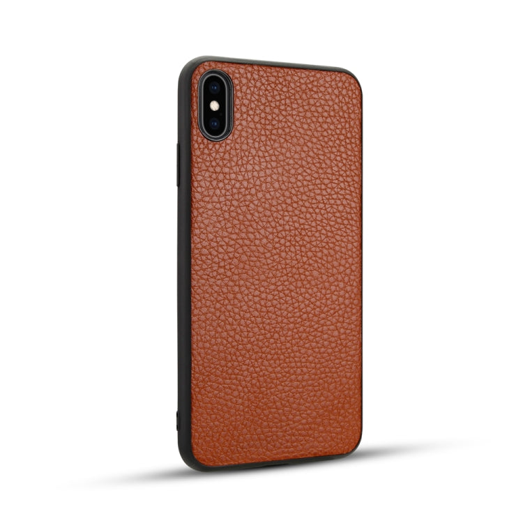 For iPhone XS Max Litchi Pattern Leather Anti-falling TPU Mobile Phone Shell Protective Case, For iPhone XS Max