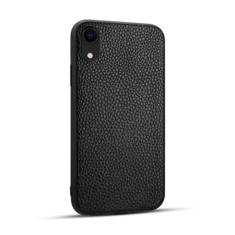 For iPhone XR Litchi Pattern Leather Anti-falling TPU Mobile Phone Shell Protective Case, For iPhone XR