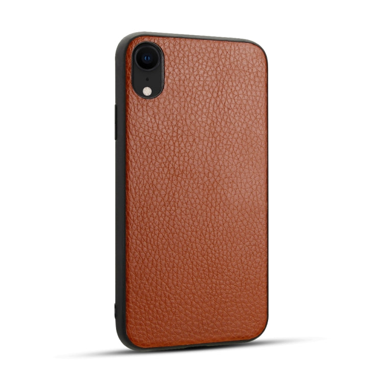 For iPhone XR Litchi Pattern Leather Anti-falling TPU Mobile Phone Shell Protective Case, For iPhone XR