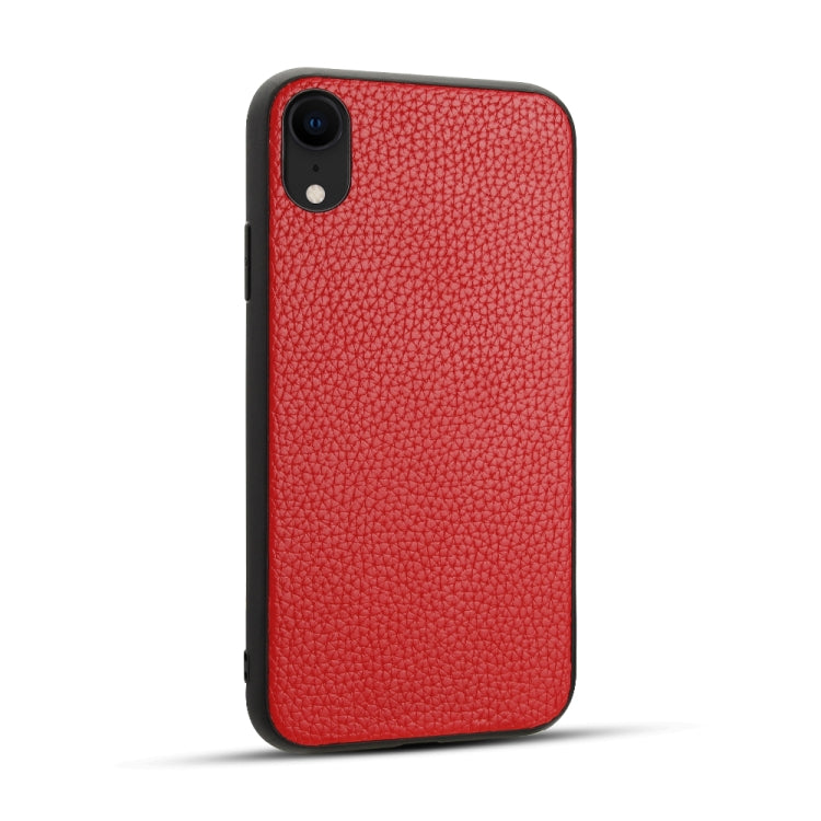 For iPhone XR Litchi Pattern Leather Anti-falling TPU Mobile Phone Shell Protective Case, For iPhone XR