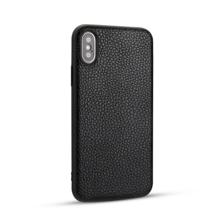 For iPhone X  Litchi Pattern Leather Anti-falling TPU Mobile Phone Shell Protective Case, For iPhone X