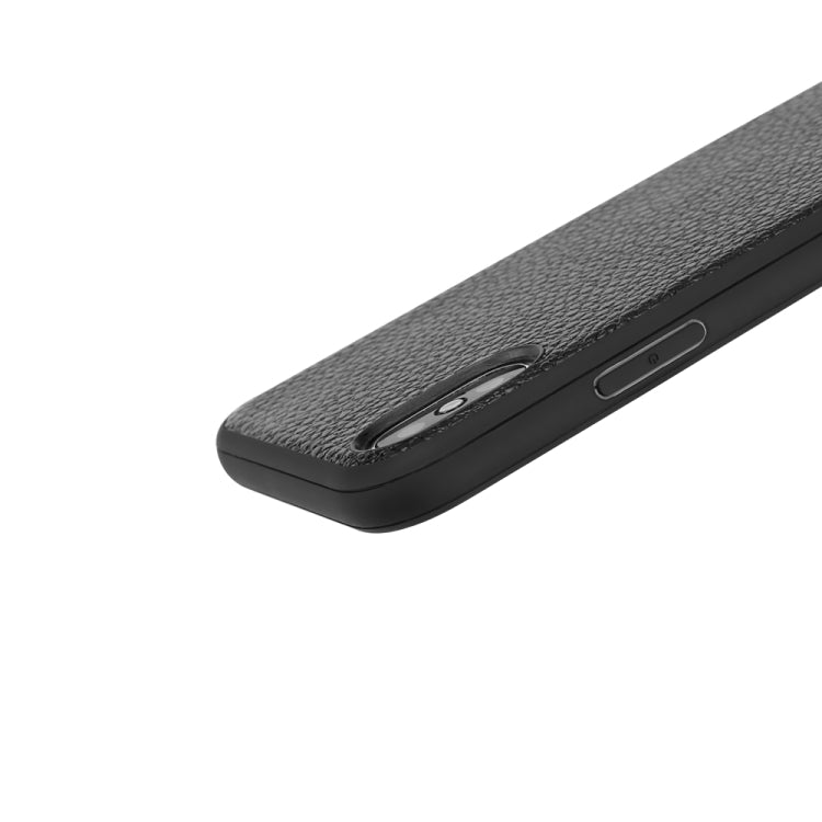 For iPhone X  Litchi Pattern Leather Anti-falling TPU Mobile Phone Shell Protective Case, For iPhone X