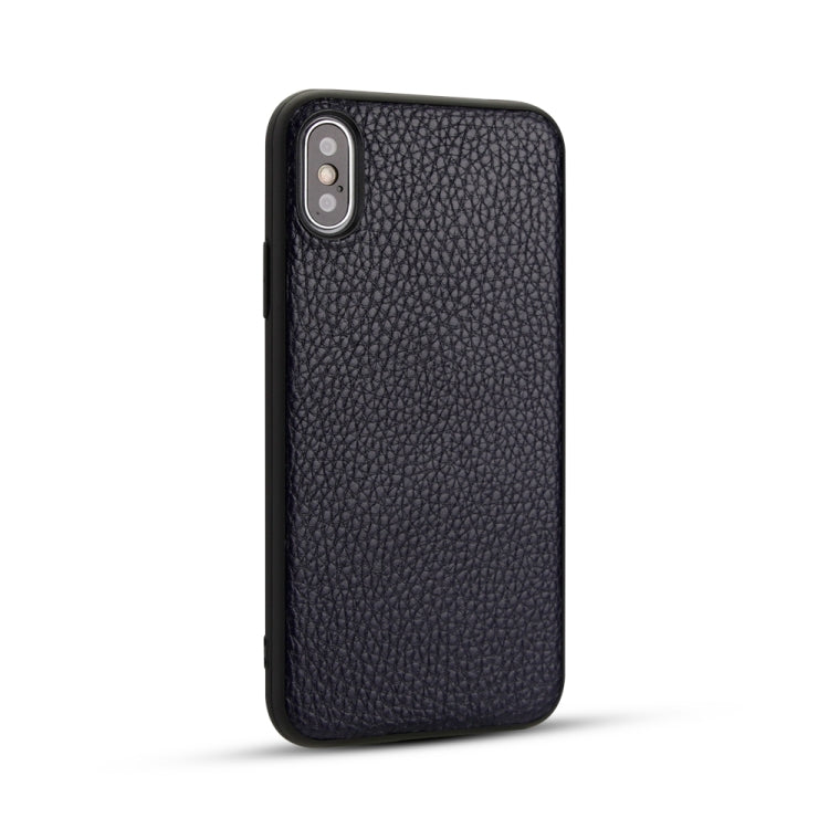 For iPhone X  Litchi Pattern Leather Anti-falling TPU Mobile Phone Shell Protective Case, For iPhone X