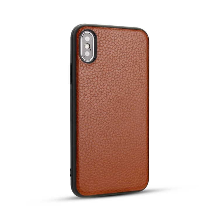 For iPhone X  Litchi Pattern Leather Anti-falling TPU Mobile Phone Shell Protective Case, For iPhone X