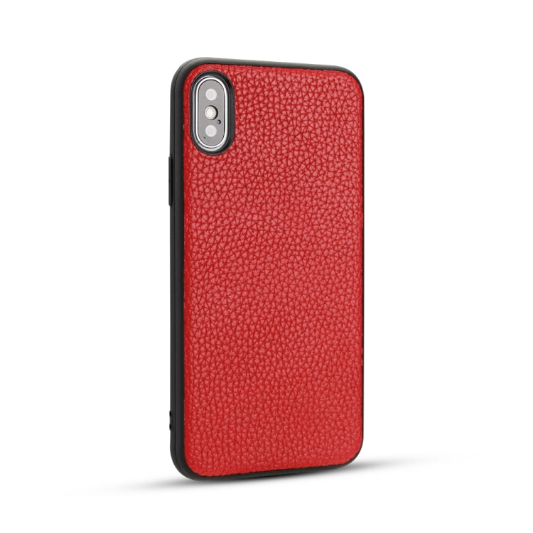 For iPhone X  Litchi Pattern Leather Anti-falling TPU Mobile Phone Shell Protective Case, For iPhone X