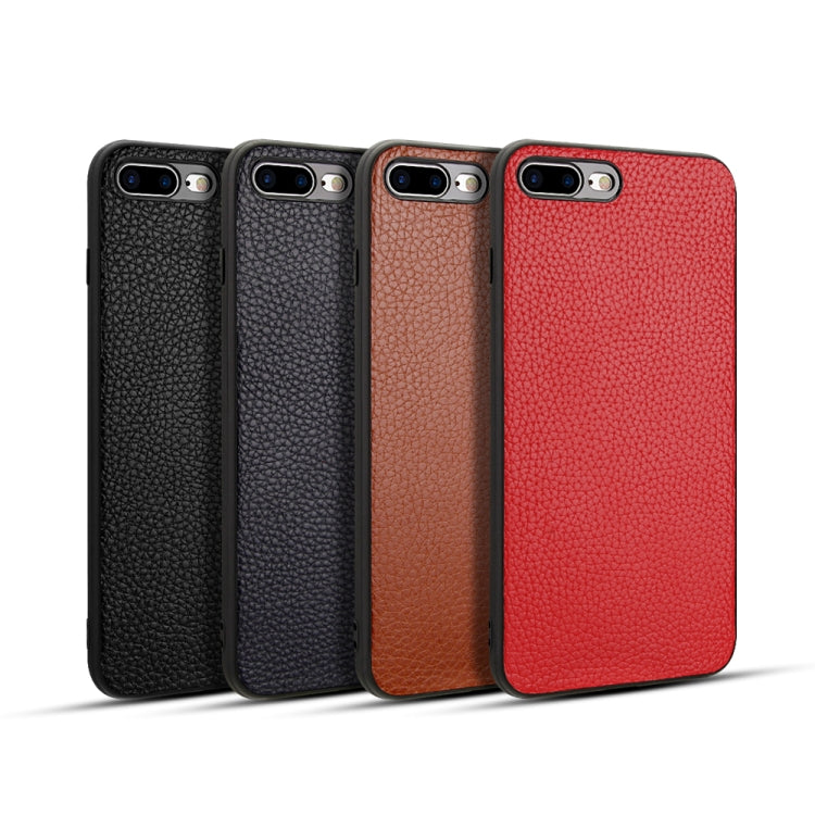 For iPhone 8 Plus / 7 Plus Max Litchi Pattern Leather Anti-falling TPU Mobile Phone Shell Protective Case, For iPhone 8 Plus
