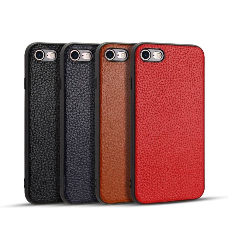 For iPhone 8 / 7   Litchi Pattern Leather Anti-falling TPU Mobile Phone Shell Protective Case, For iPhone 8