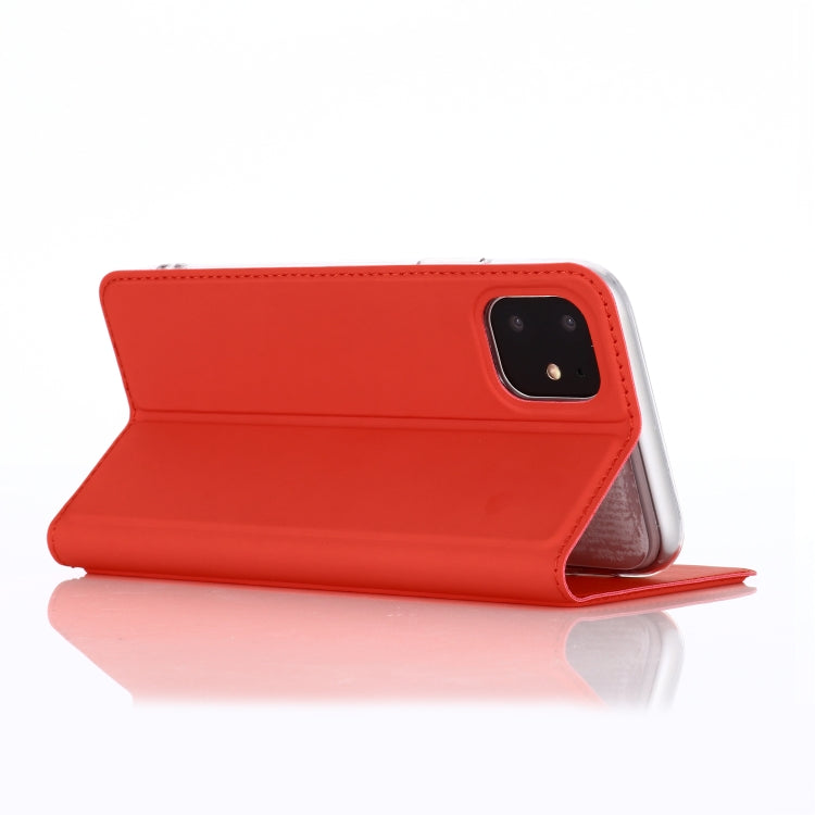 For iPhone 11 Pro  Ultra-thin Voltage Plain Magnetic Suction Card Is Suitable TPU+PU Mobile Phone Jacket with Chuck and Bracket., For iPhone 11 Pro