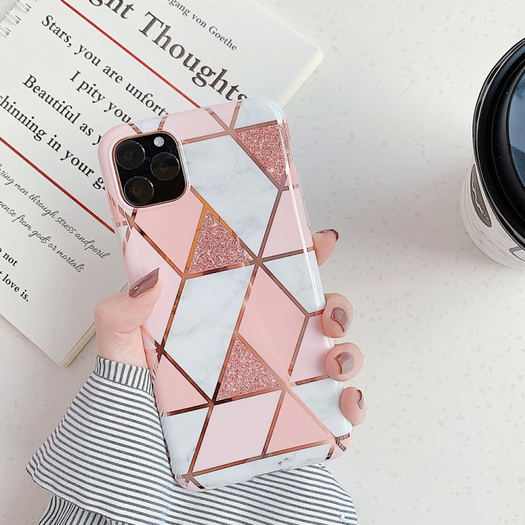 For iPhone 11 Plating Colorful Geometric Pattern Mosaic Marble TPU Mobile Phone Case, For iPhone 11