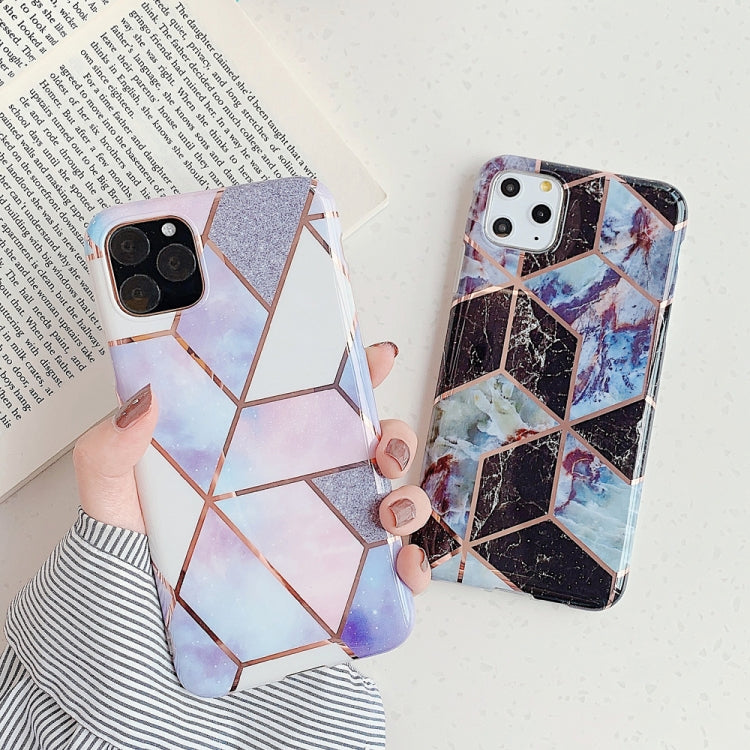 For iPhone 11 Plating Colorful Geometric Pattern Mosaic Marble TPU Mobile Phone Case, For iPhone 11