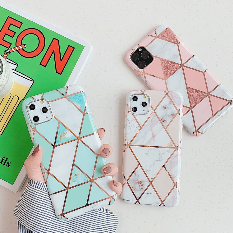 For iPhone 11 Pro   Plating Colorful Geometric Pattern Mosaic Marble TPU Mobile Phone Case, For iPhone 11 Pro