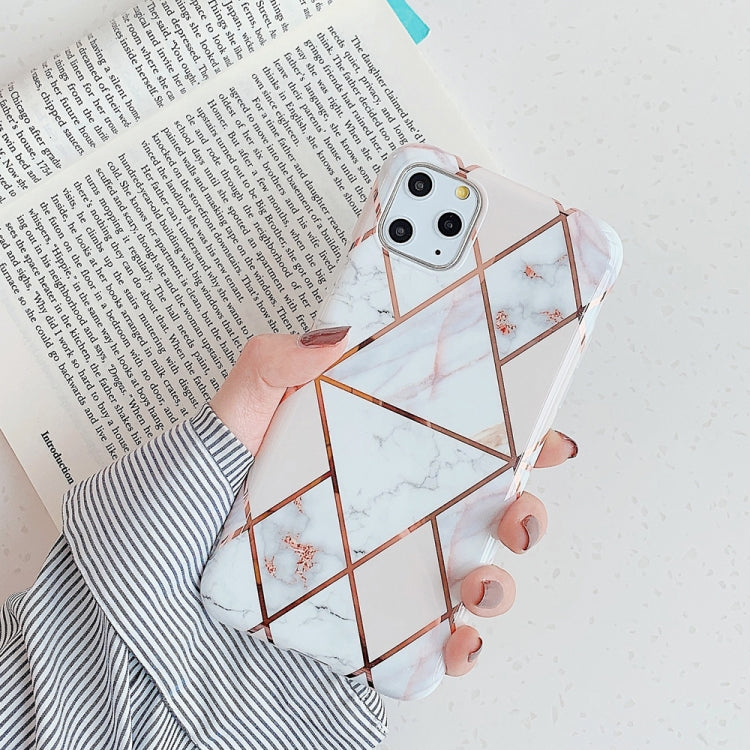 For iPhone 11 Pro   Plating Colorful Geometric Pattern Mosaic Marble TPU Mobile Phone Case, For iPhone 11 Pro