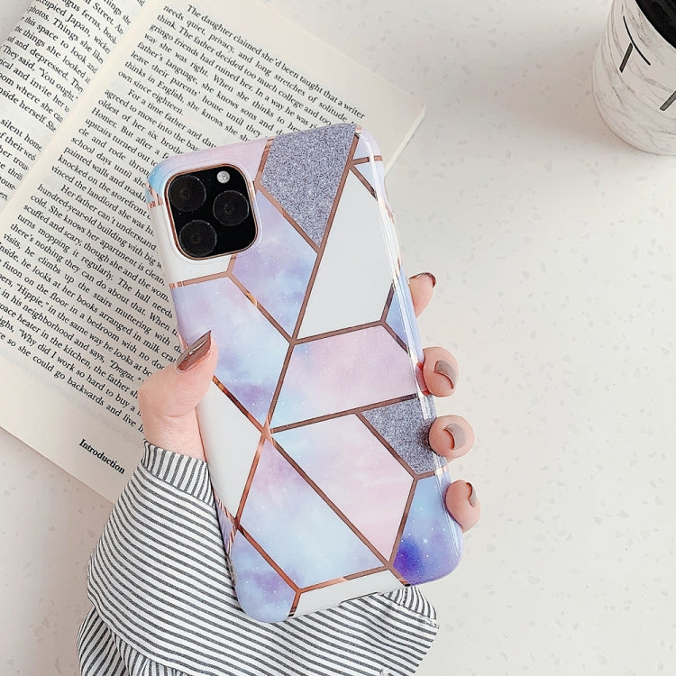 For iPhone 11 Pro   Plating Colorful Geometric Pattern Mosaic Marble TPU Mobile Phone Case, For iPhone 11 Pro