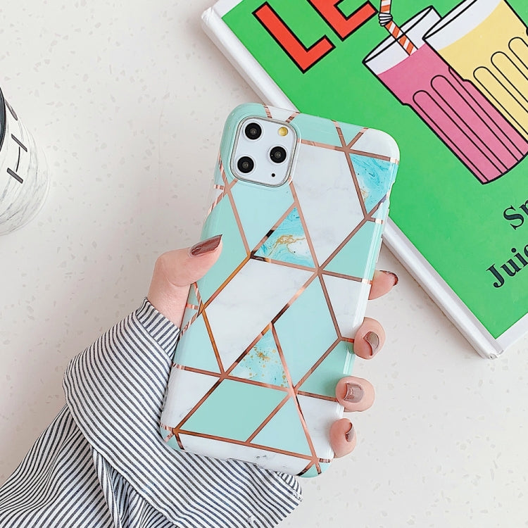 For iPhone 11 Pro Max   Plating Colorful Geometric Pattern Mosaic Marble TPU Mobile Phone Case, For iPhone 11 Pro Max