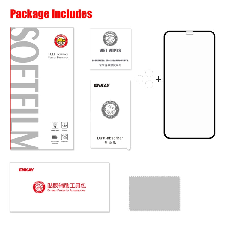 Hat-Prince 2 in 1 Full Glue 0.26mm 9H 2.5D Tempered Glass Full Coverage Protector + 0.2mm 9H 2.15D Round Edge Rear Camera Lens Tempered Glass Film, For iPhone 11 Pro Max, For iPhone 11 Pro, For iPhone 11