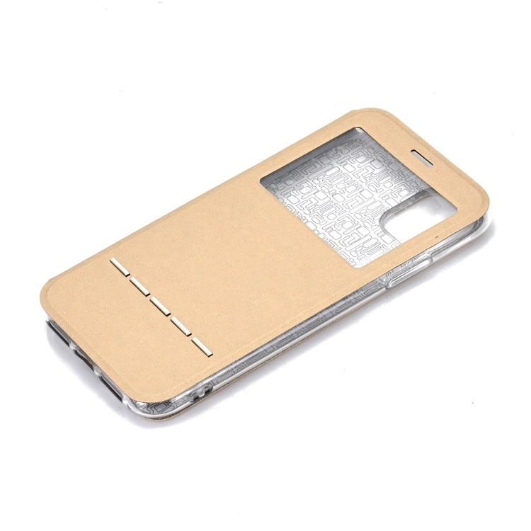 For iPhone 11 Pro   Matte Texture Horizontal Flip Bracket Mobile Phone Holster Window with Caller ID and Metal Button Slide To Unlock, For iPhone 11 Pro