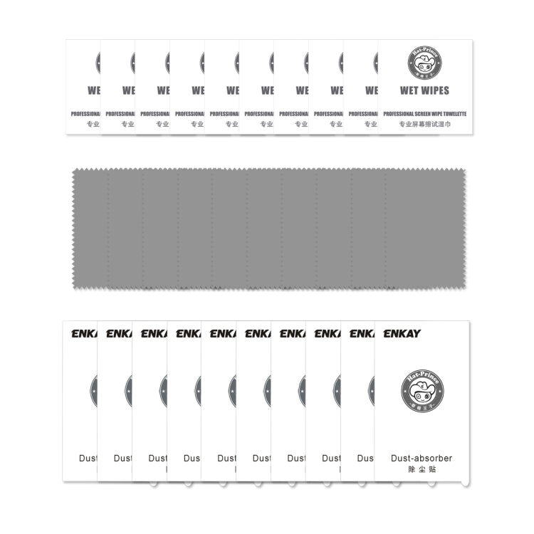 Lot de 10 films de protection en verre trempé ENKAY Hat-prince 0,26 mm 9H 2,5D à bords incurvés