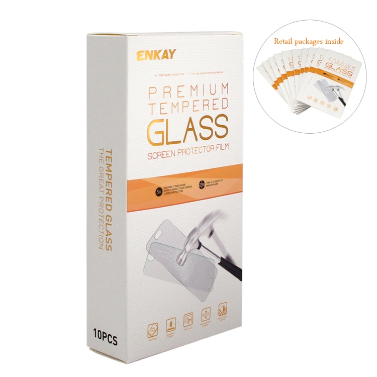 Lot de 10 films de protection en verre trempé ENKAY Hat-prince 0,26 mm 9H 2,5D à bords incurvés