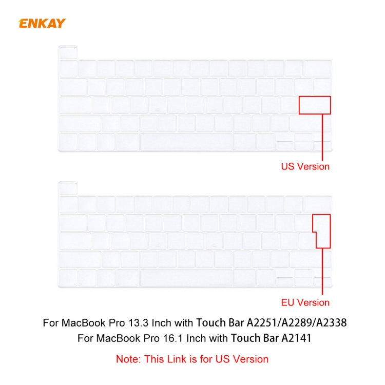 Protection clavier souple ENKAY pour MacBook Pro 16 pouces (A2141) en TPU, version américaine