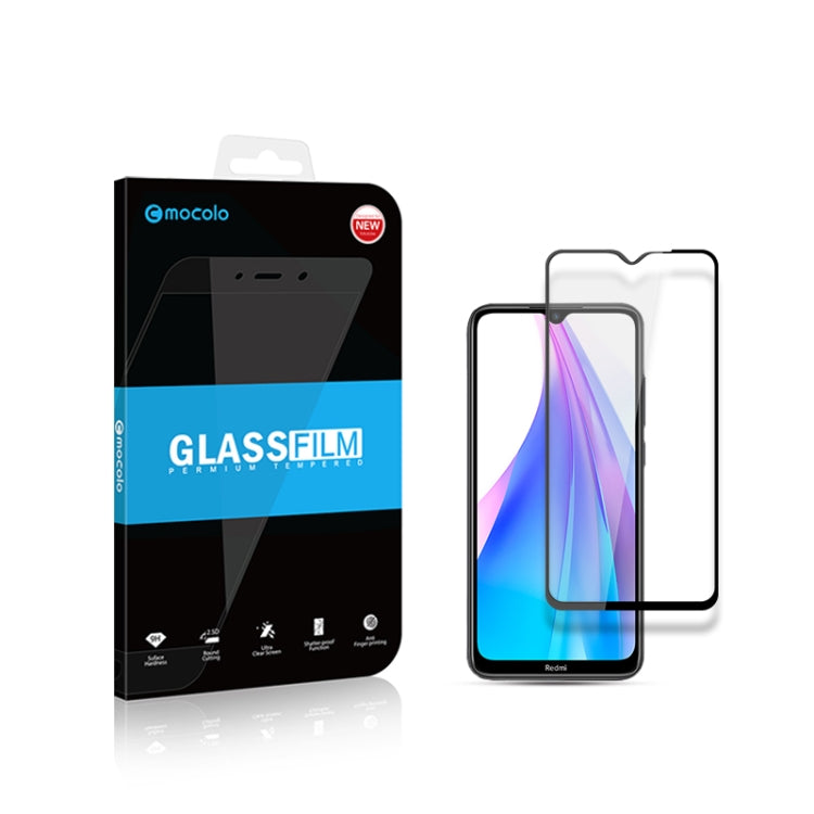 For Xiaomi Redmi Note 8T 2pcs mocolo 0.33mm 9H 2.5D Full Glue Tempered Glass Film