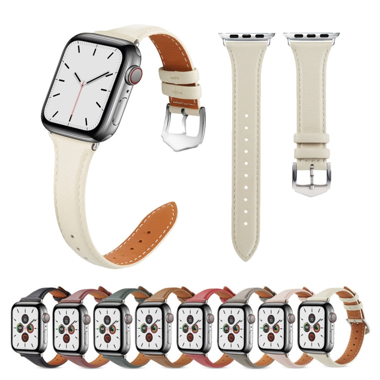 For Apple Watch 3 / 2 / 1 Generations  38mm Universal Thin Leather Strap