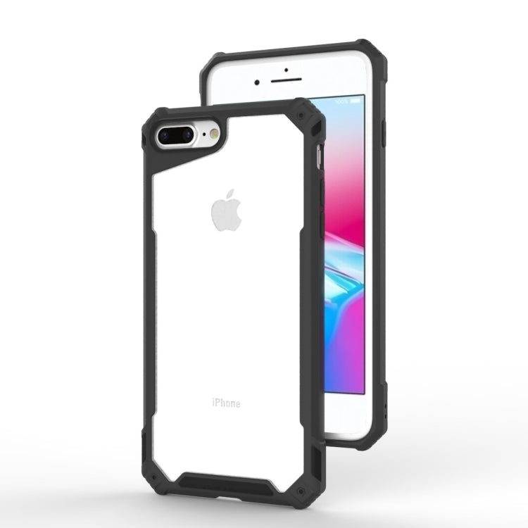 For iPhone 8 Plus & 7 Plus Transparent PC + TPU Full Coverage Shockproof Protective Case, For iPhone 8 Plus