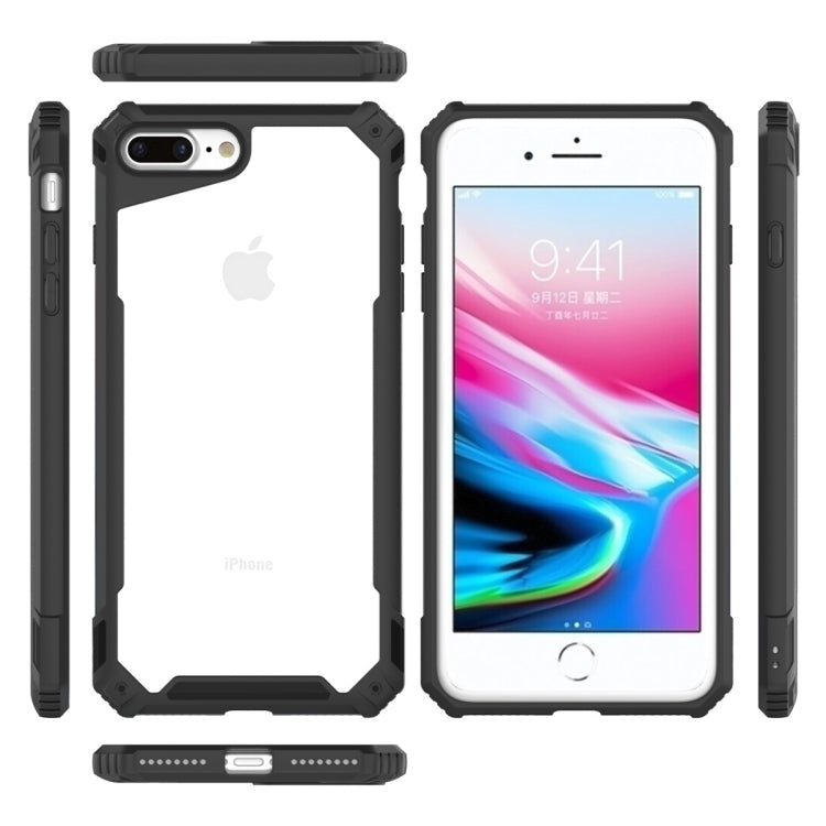 For iPhone 8 Plus & 7 Plus Transparent PC + TPU Full Coverage Shockproof Protective Case, For iPhone 8 Plus
