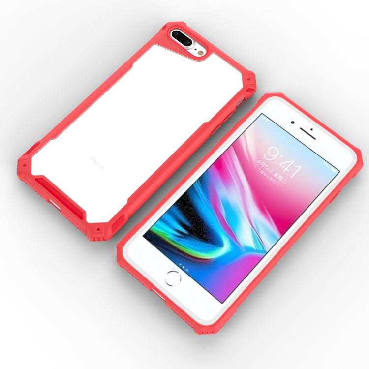 For iPhone 8 Plus & 7 Plus Transparent PC + TPU Full Coverage Shockproof Protective Case, For iPhone 8 Plus
