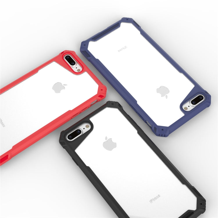 For iPhone 8 Plus & 7 Plus Transparent PC + TPU Full Coverage Shockproof Protective Case, For iPhone 8 Plus
