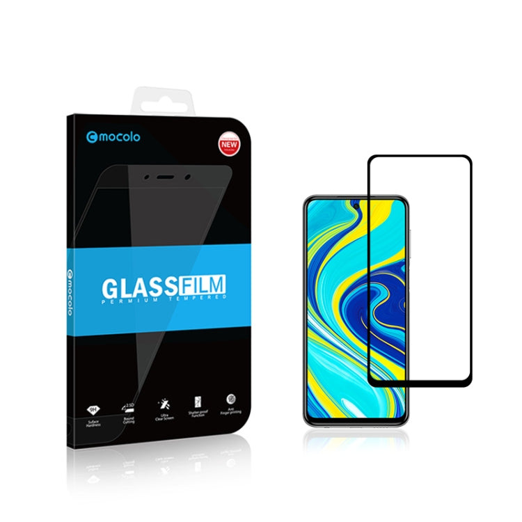 For Xiaomi Redmi Note 9 Pro / 9 Pro Max 2pcs mocolo 0.33mm 9H 2.5D Full Glue Tempered Glass Film