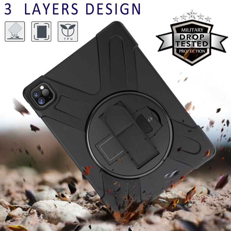 For iPad Pro 11 inch 2020  360 Degree Rotation PC + Silicone Protective Case with Holder & Hand-strap, For iPad Pro 11 (2020)