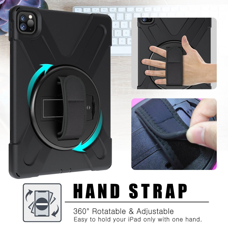 For iPad Pro 11 inch 2020  360 Degree Rotation PC + Silicone Protective Case with Holder & Hand-strap, For iPad Pro 11 (2020)