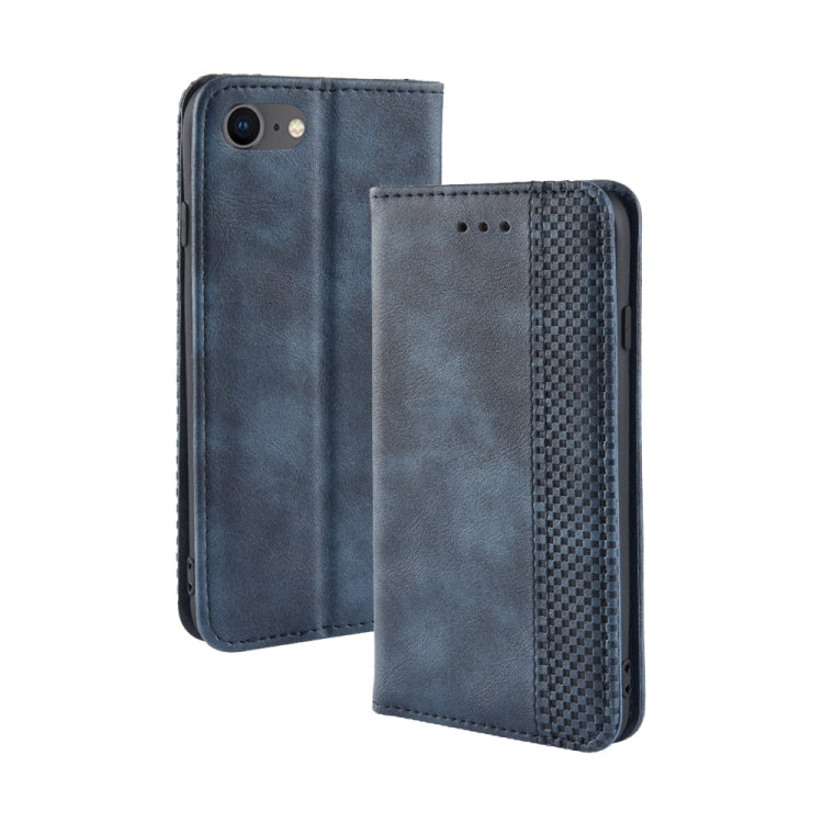 For iPhone SE (2020) Magnetic Buckle Retro Crazy Horse Texture Horizontal Flip Leather Case  , with Holder & Card Slots & Photo Frame, For iPhone SE 2022 / SE 2020