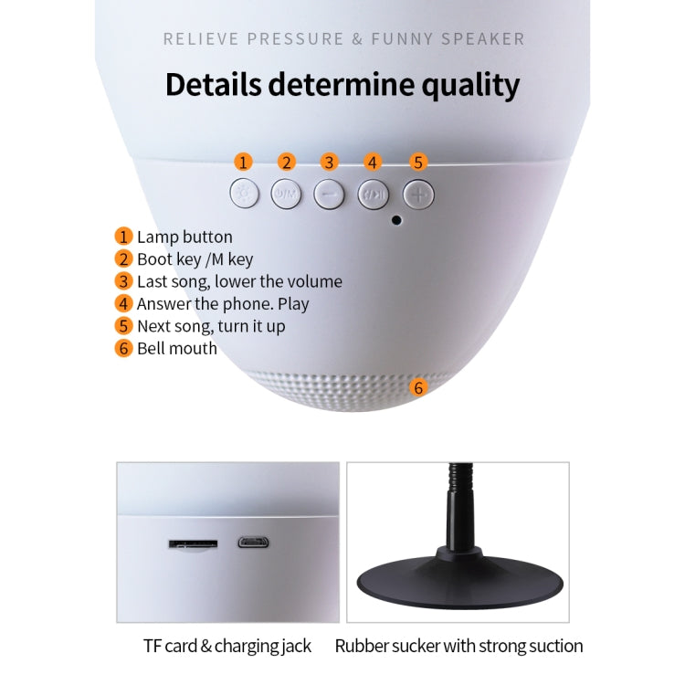 T6 Funny Bluetooth Speaker Flapping Relieve Stress Colorful Lights Soundbar Rubber Support TF Card