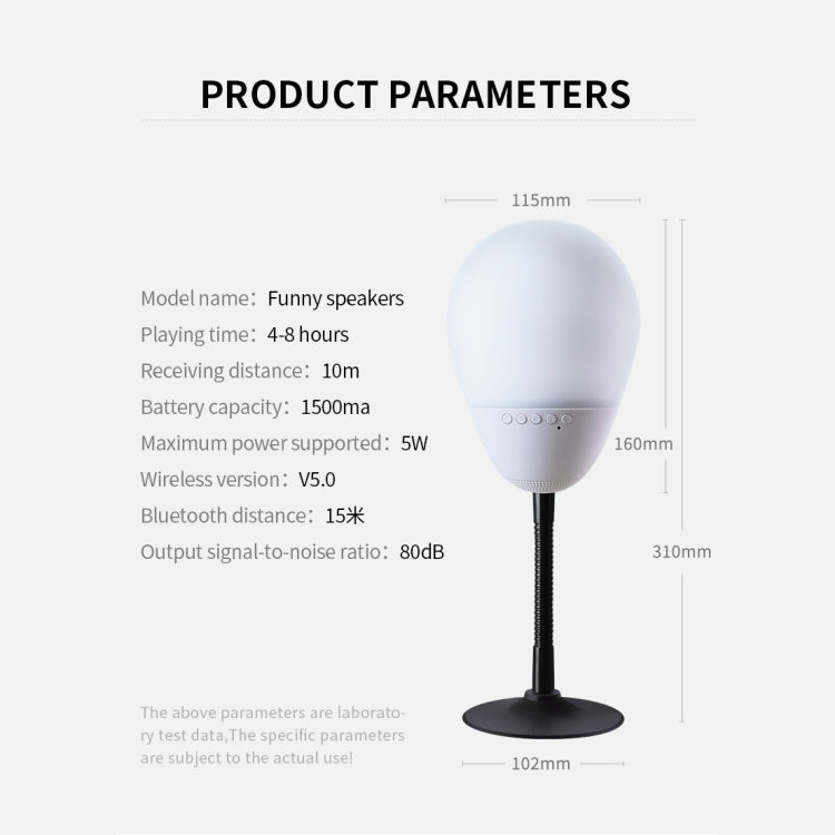 T6 Funny Bluetooth Speaker Flapping Relieve Stress Colorful Lights Soundbar Rubber Support TF Card