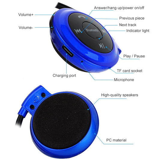 Wireless sport headset with TF card slot supporting up to 32GB storage capacity
