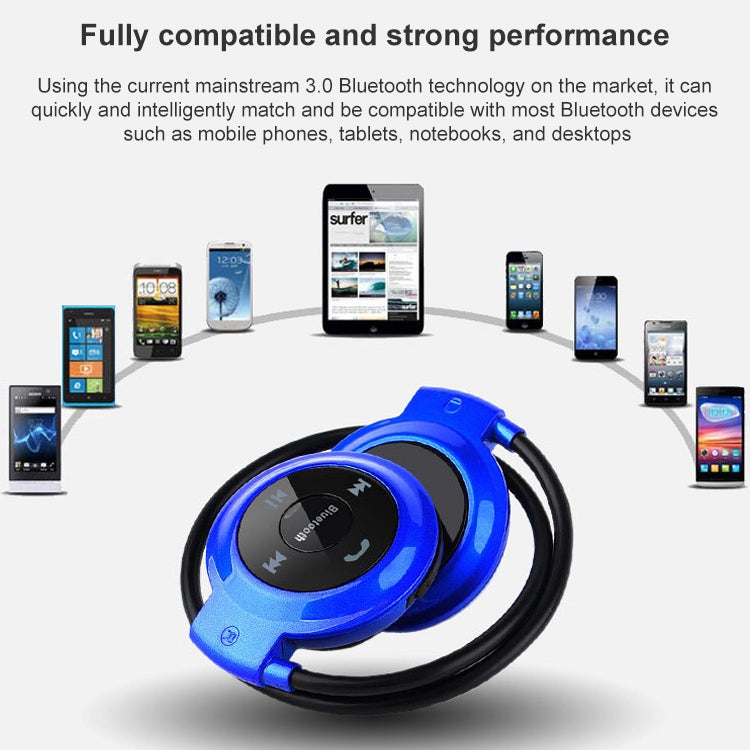 NVAHVA MP3 Player Bluetooth Headphone, Wireless Sport Headset MP3 Player With FM Radio, Stereo Earphone TF Card MP3 Max to 32GB, mini-503 Blue, mini-503 Gold, mini-503 Black