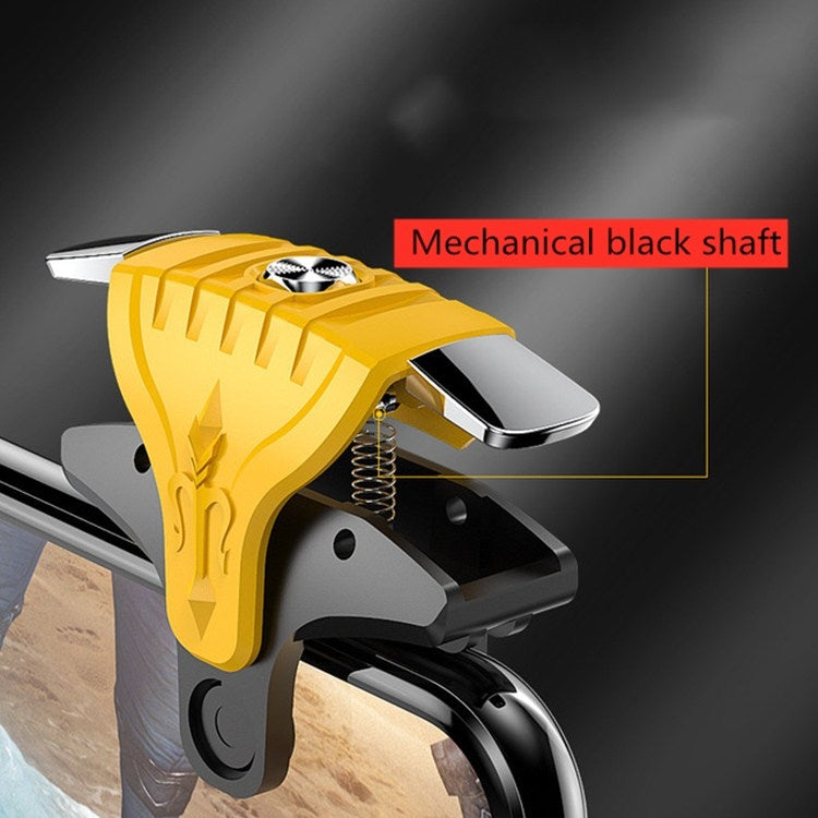 2 Pairs F01 Electroplating Mechanical Shaft Bidirectional Button Auxiliary Shooting Game Handle for Mobile Phones within The Thickness of 6.1-12.0mm, F01