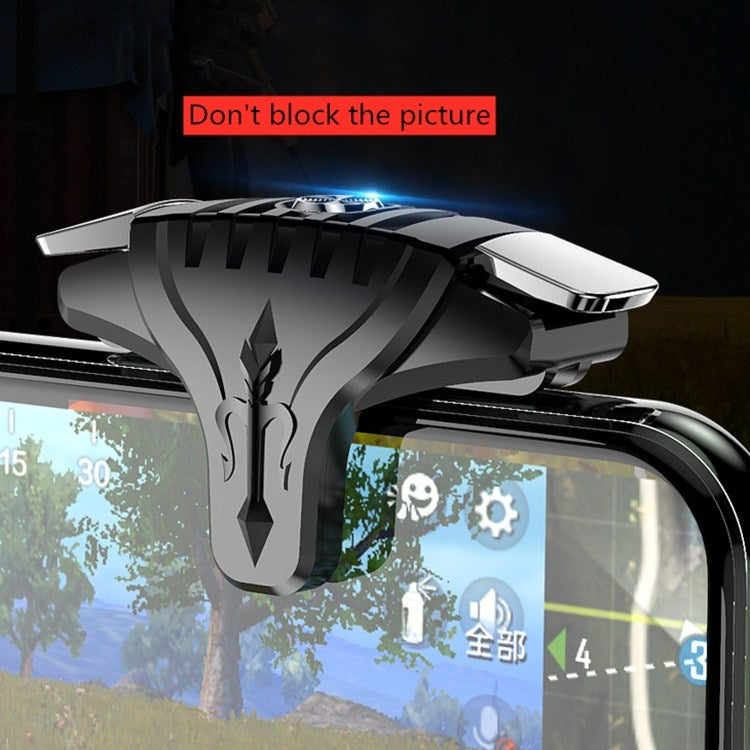 2 Pairs F01 Electroplating Mechanical Shaft Bidirectional Button Auxiliary Shooting Game Handle for Mobile Phones within The Thickness of 6.1-12.0mm, F01