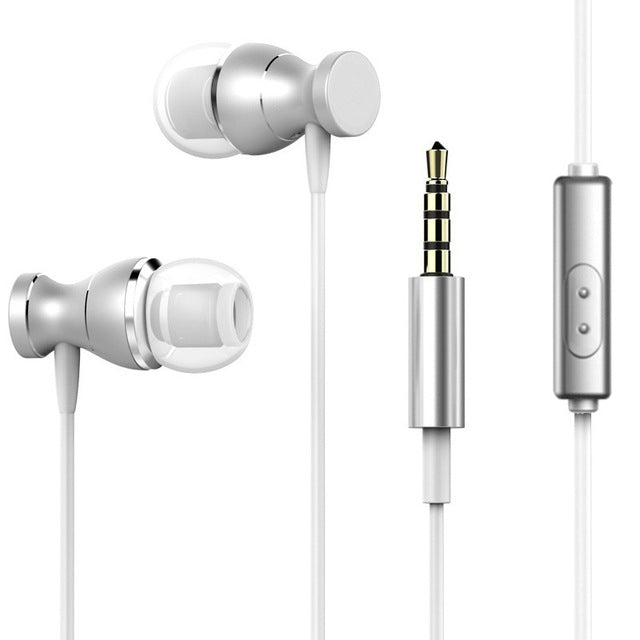Sport Headphone 3.5mm Jack Earphone Sweatproof Stereo Strong Bass Music Magnets Headset with Mic for iPhone Samsung