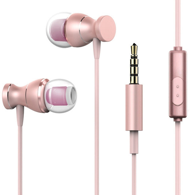 Sport Headphone 3.5mm Jack Earphone Sweatproof Stereo Strong Bass Music Magnets Headset with Mic for iPhone Samsung