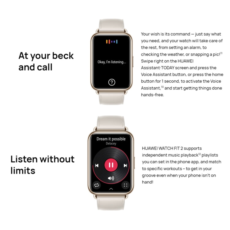 Original Huawei WATCH FIT 2 Smart Sports Watch, Black, White