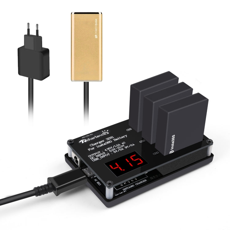 Insta360 ONE X 3-Battery Charger with Digital Display