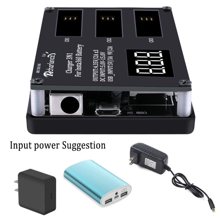 Insta360 ONE X 3-Battery Charger with Digital Display