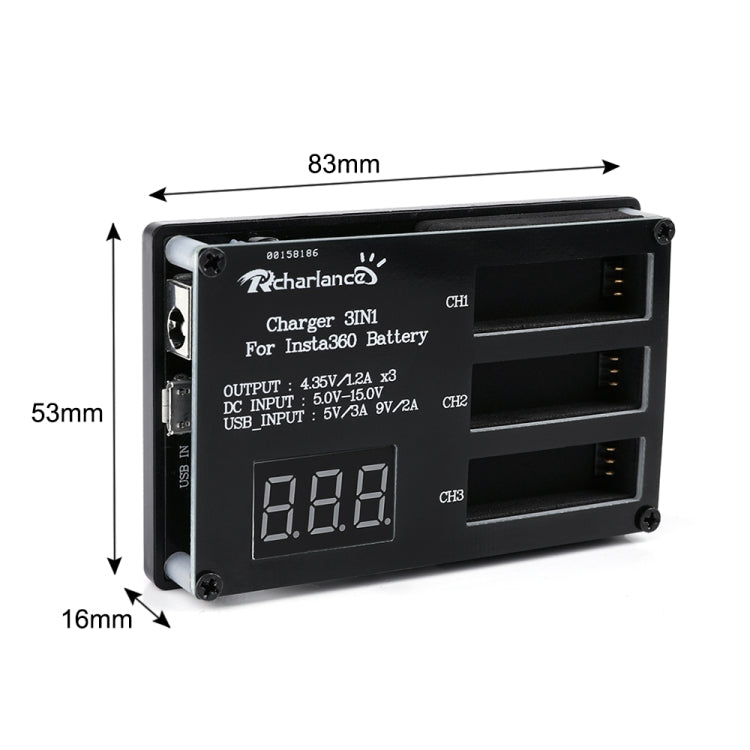 Insta360 ONE X 3-Battery Charger with Digital Display