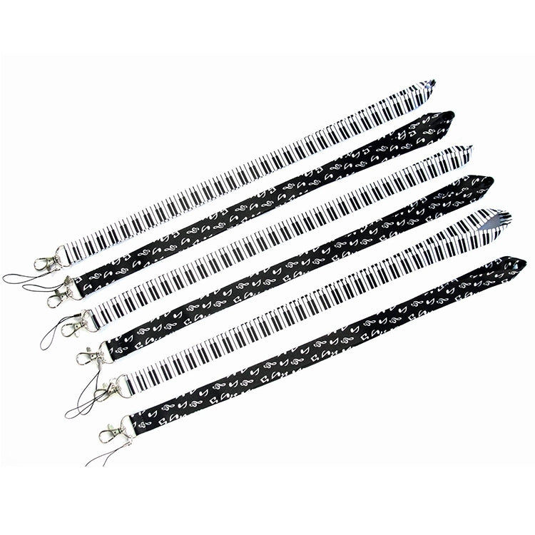 10 PCS Neck Lanyard for Label / ID / Badge / Mobile Phones, Size: 50 x 2cm, Note, Piano